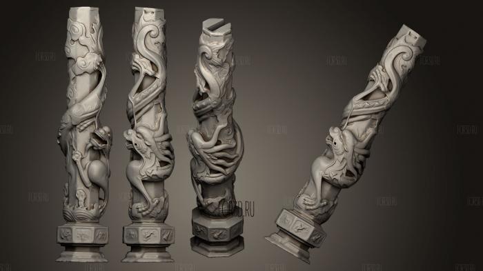 Dragon Column 04 stl model for CNC